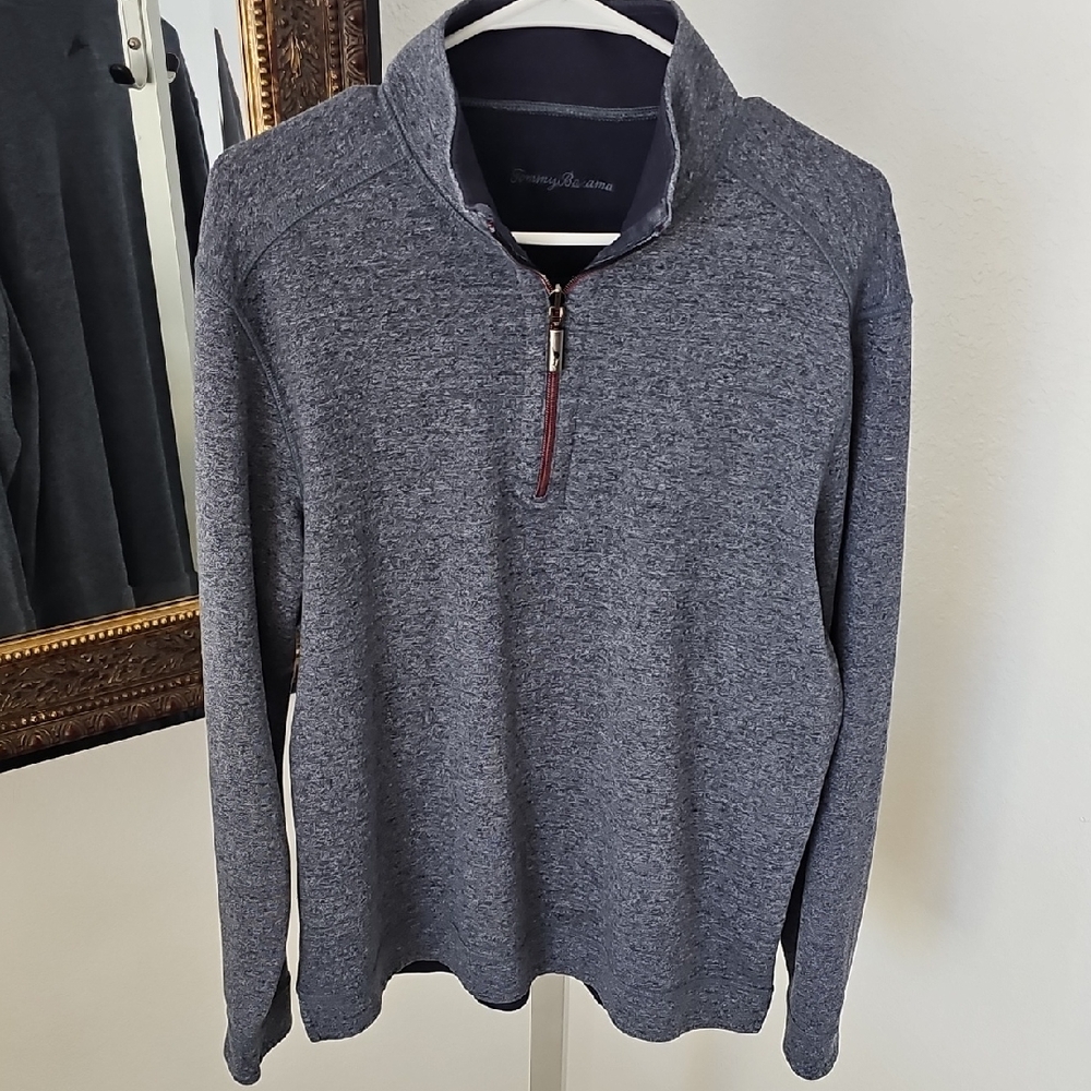 Tommy Bahama Blue Zip-Up Sweater for Men - Large